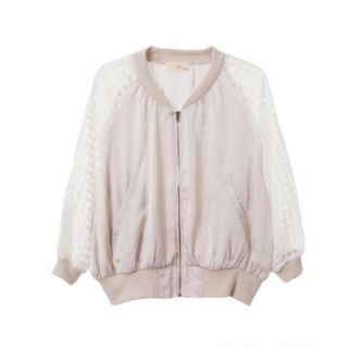 ダブルクローゼット(w closet)の【新品】w closet サテン×ギンガムチェックブルゾン エクリュ レディース(ブルゾン)