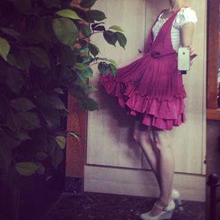 値下げ☆エプロン風フリルワンピース(ミニワンピース)