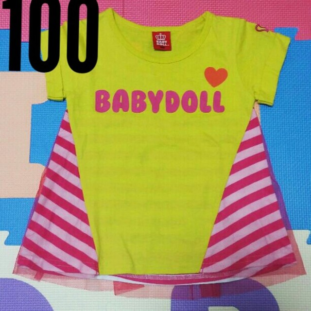 BABYDOLL(ベビードール)の100サイズ。ベビードールチュールTシャツ。 キッズ/ベビー/マタニティのキッズ服女の子用(90cm~)(Tシャツ/カットソー)の商品写真
