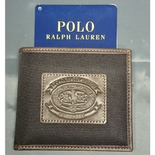 ラルフローレン(Ralph Lauren)の新品未使用　ラルフローレン パス付き二つ折り財布　本革ブラック(折り財布)