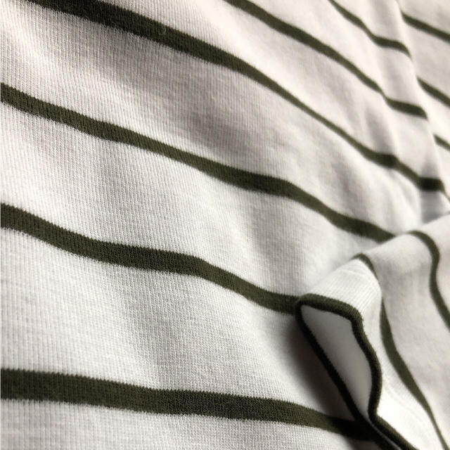 MUJI (無印良品)(ムジルシリョウヒン)の無印良品 ボーダーハイネックTシャツ レディースのトップス(Tシャツ(長袖/七分))の商品写真