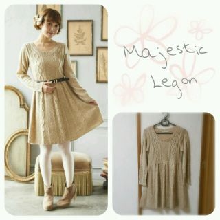 マジェスティックレゴン(MAJESTIC LEGON)の【送料込!!】ケーブルニットOP♡♥(ひざ丈ワンピース)