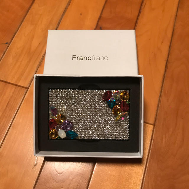 Francfranc(フランフラン)のFrancfranc モアクリスタル ネームカードケース ビジュー シルバー レディースのファッション小物(名刺入れ/定期入れ)の商品写真