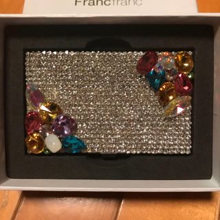 フランフラン(Francfranc)のFrancfranc モアクリスタル ネームカードケース ビジュー シルバー(名刺入れ/定期入れ)