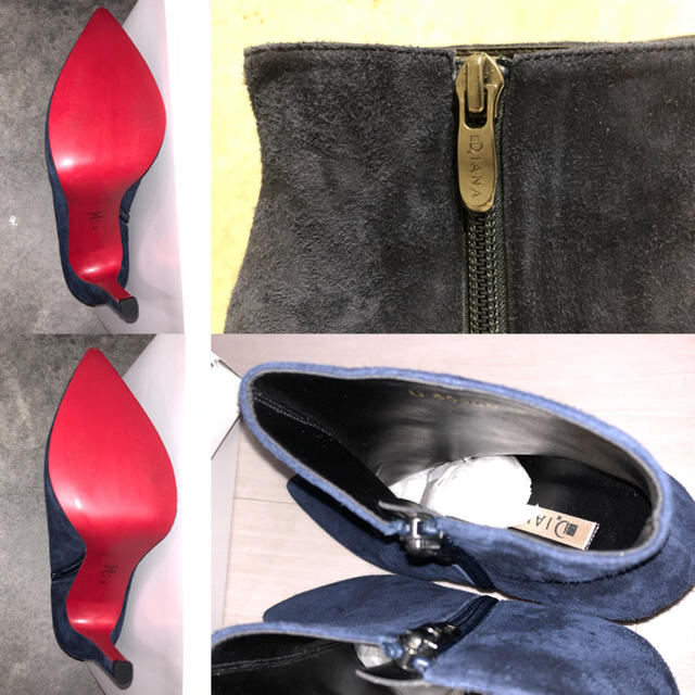 DIANA(ダイアナ)のダイアナ♡新品ネイビーショートブーツ♡レッドソール レディースの靴/シューズ(ブーツ)の商品写真