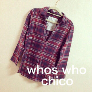 フーズフーチコ(who's who Chico)のwhoswhochico チェックドレー(カットソー(長袖/七分))