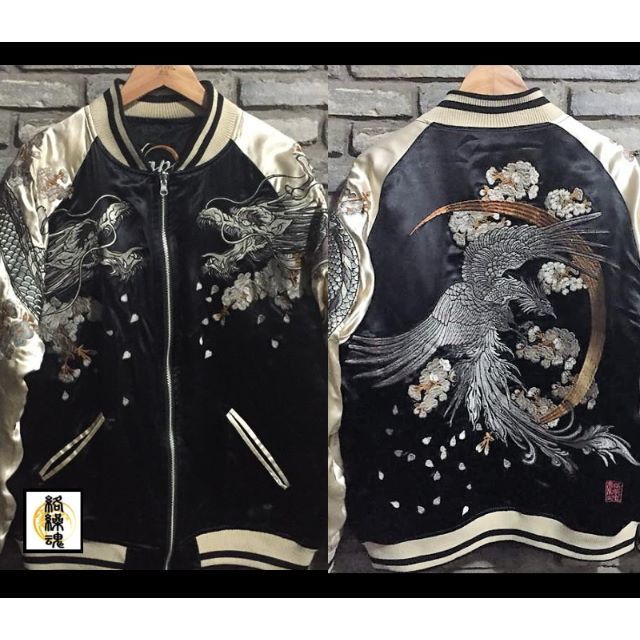 絡繰魂253872◇M~2XL◇リバーシブル龍神×鳳凰スカジャン◇和柄 絡繰魂253872◇M~2XL◇リバーシブル龍神×鳳凰スカジャン◇和柄