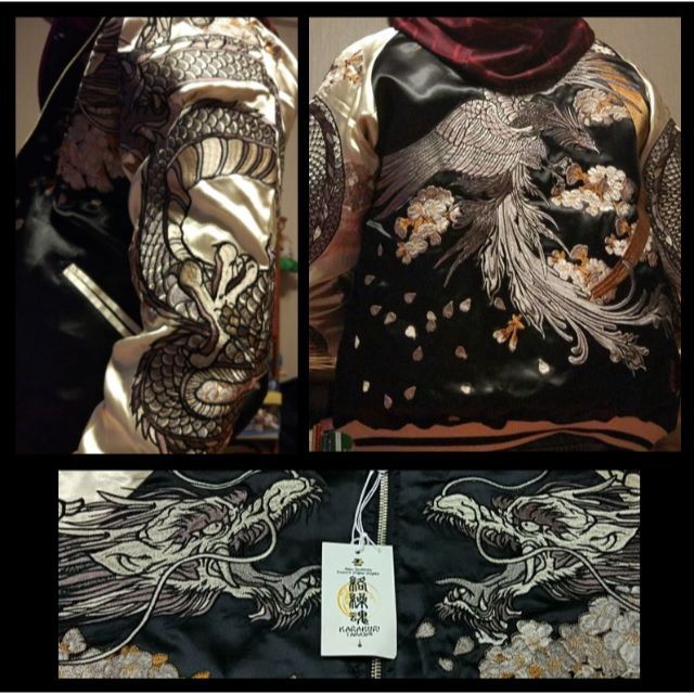 絡繰魂253872◇M~2XL◇リバーシブル龍神×鳳凰スカジャン◇和柄 絡繰魂253872◇M~2XL◇リバーシブル龍神×鳳凰スカジャン◇和柄
