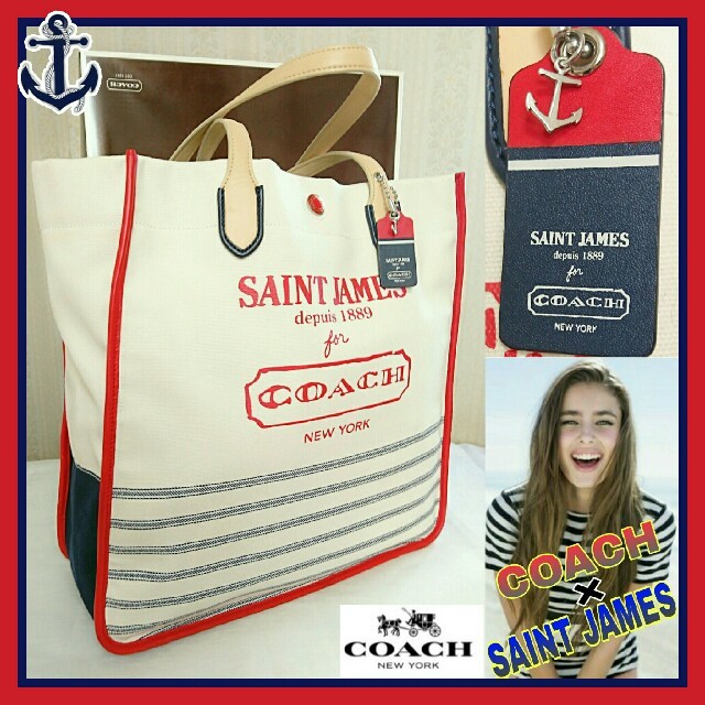 COACH(コーチ)の希少💖COACH✖SAINT JAMES 2013限定コレクションコラボトート レディースのバッグ(トートバッグ)の商品写真