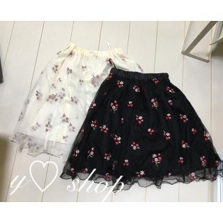 ハニーズ(HONEYS)の花柄♡ チュールスカート 2点セット 美品(ひざ丈スカート)