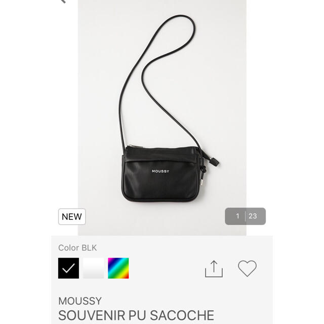 moussy(マウジー)の新作完売♡MOUSSY SOUVENIR PU SACOCHEロゴ入りサコッシュ レディースのバッグ(ショルダーバッグ)の商品写真