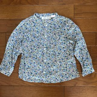 ザラキッズ(ZARA KIDS)のHnaH様専用‼︎ZARA baby 花柄ブラウス スタンドカラー ブルー系 (ブラウス)