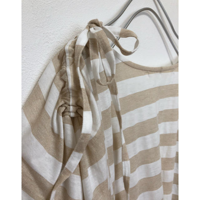 blanc basque(ブランバスク)のブランバスク＊ドレープTシャツ＊ボーダー レディースのトップス(Tシャツ(半袖/袖なし))の商品写真