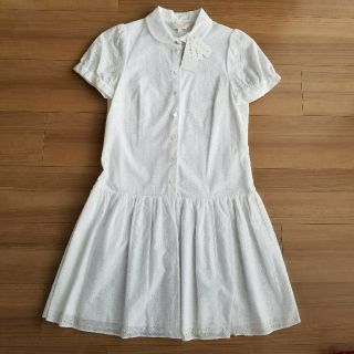 アニエスベー(agnes b.)の新品★To b. by agnes b.★純白のコットンワンピース36(ミニワンピース)