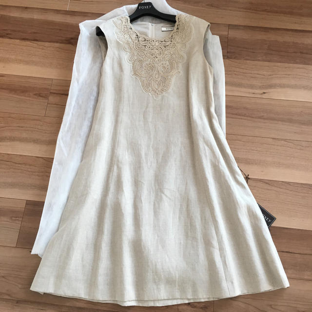 ー品販売 FOXEY - FOXEYフォクシー リネンワンピース40 ひざ丈