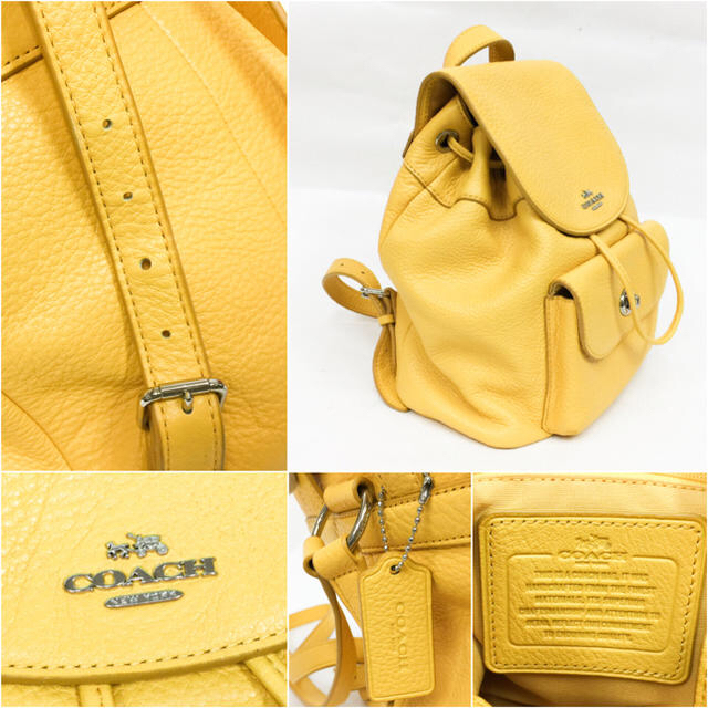 COACH(コーチ)の可愛い♡COACHコーチ レザーミニリュック♡イエロー系 リュックサック レディースのバッグ(リュック/バックパック)の商品写真