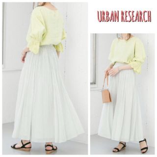 アーバンリサーチ(URBAN RESEARCH)の【アーバンリサーチ】コットンシルク フレアギャザー マキシスカート(ひざ丈スカート)