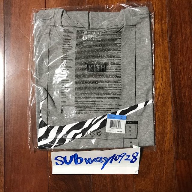 送料無料 KITH NIKE BIG SWOOSH TEE GREY M