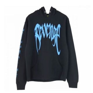 REVENGE EXCLUSIVE HOODIE BLACK BLUE L(パーカー)