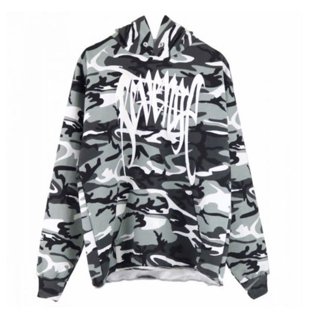 REVENGE EXCLUSIVE HOODIE GREY CAMO XL メンズのトップス(パーカー)の商品写真