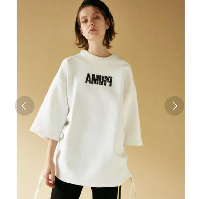 moussy(マウジー)のMOUSSY 2017AWスウェットSW LOGO APPLIQUE POJ レディースのトップス(トレーナー/スウェット)の商品写真