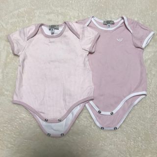 アルマーニ ジュニア(ARMANI JUNIOR)の美品！アルマーニ baby ロンパースセット 6M (62cm)(ロンパース)