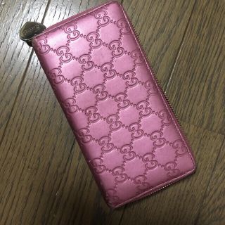 グッチ(Gucci)のグッチ GUCCI 長財布 モノグラム 正規品 パール ピンク(財布)