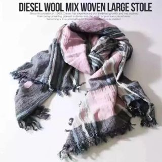 ディーゼル(DIESEL)のディーゼル メンズ レディース ロゴマルチカラー フリンジ 大判 ストール(ストール/パシュミナ)