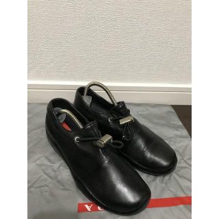 プラダ(PRADA)の●4.2万プラダスポーツ山羊革総ナッパレザー刻印入りドローコード付シューズ美品(スニーカー)