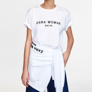 ザラ(ZARA)の【新品タグ付】ZARA完売 ブランドロゴTシャツ(Tシャツ(半袖/袖なし))