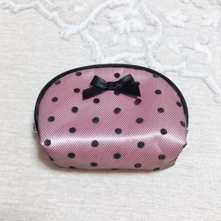 美品✩【 ピンク×黒ドット ポーチ 】(ポーチ)