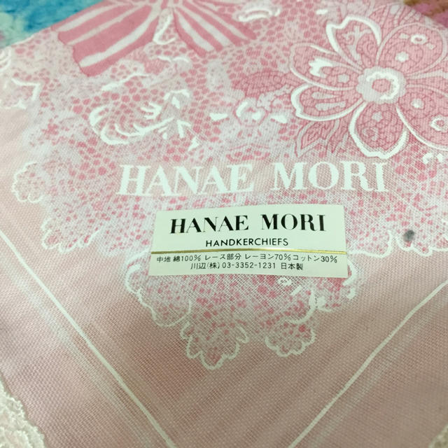 HANAE MORI(ハナエモリ)の新品未使用 HANA ＭORI 森英恵 花柄ピンク ハンカチ レディースのファッション小物(ハンカチ)の商品写真