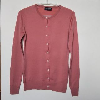 ジョンスメドレー(JOHN SMEDLEY)のジョンスメドレー*クルーネックカーディガン[S] ピンク (カーディガン)