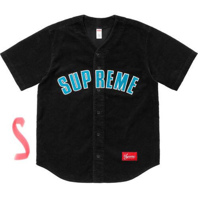 Sサイズ Supreme Corduroy Baseball Jersey 黒