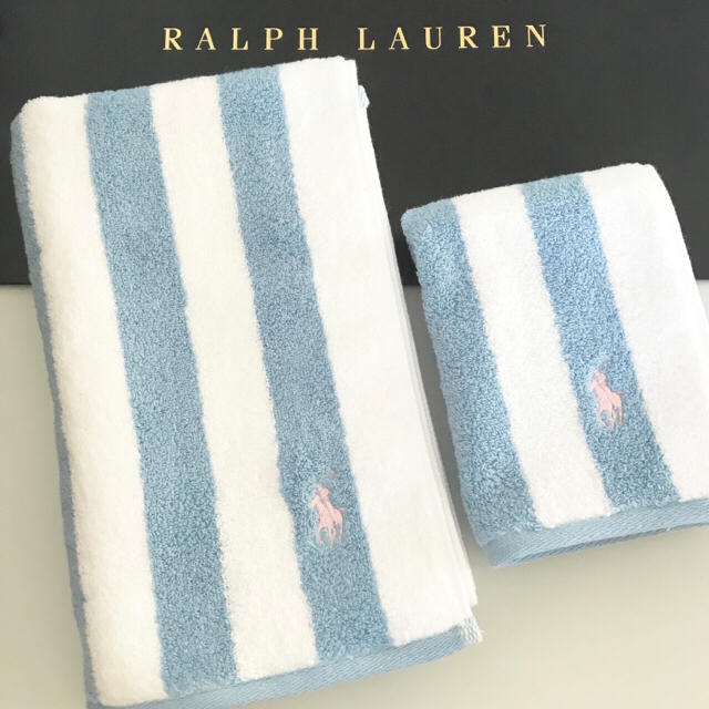 Ralph Lauren 手提げ付♡ RALPH LAUREN♡タオル２枚セット♡ボーダーストライプの通販 by HIP✩'s shop｜ ラルフローレンならラクマ