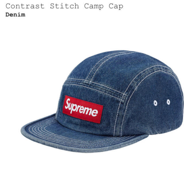 Denimオンラインシュプリーム  Contrast Stitch Camp Cap  キャップ