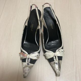 ドルチェアンドガッバーナ(DOLCE&GABBANA)のドルガバ パンプス 38 ドルチェ&ガッバーナ ツイード ストラップ(ハイヒール/パンプス)