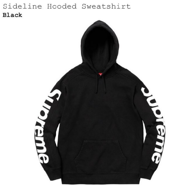 M supreme sideline Hoodie 袖ロゴ パーカー 黒