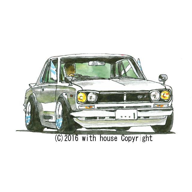 NC-385 GT-R/ハコスカGT-R限定版画 直筆サイン額装●作家平右ヱ門