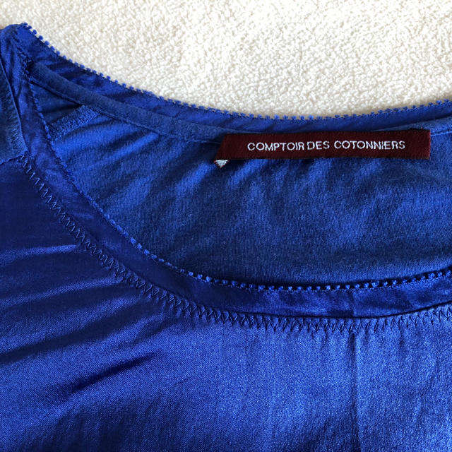 Comptoir des cotonniers(コントワーデコトニエ)のコントワーデコトニエ ブルー カットソー シルク×コットン レディースのトップス(カットソー(半袖/袖なし))の商品写真