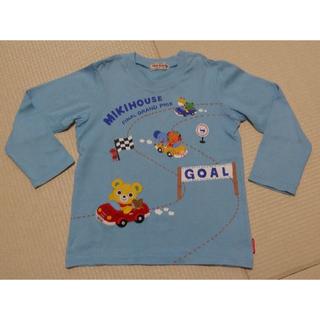 ミキハウス(mikihouse)の【miki house】車レース ロングTシャツ  水色 100(Tシャツ/カットソー)