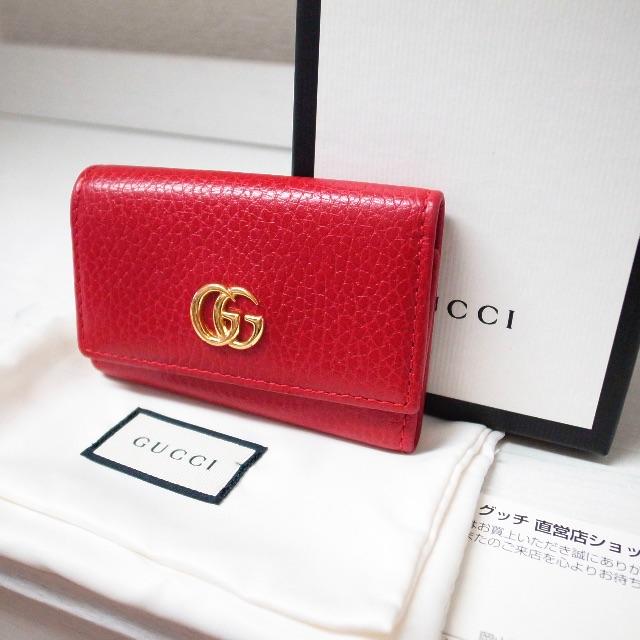 GUCCI - 正規品♡美品♡グッチ　マーモント　キーケース　赤　レザー　バッグ　財布　小物