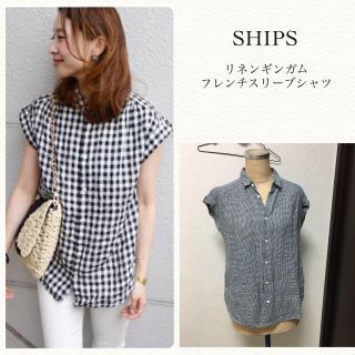 シップス(SHIPS)の人気♡SHIPS リネン ギンガムチェックシャツ(シャツ/ブラウス(半袖/袖なし))