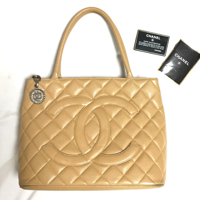 CHANEL シャネル★お買得！復刻トート キャビア ベージュ ココマーク