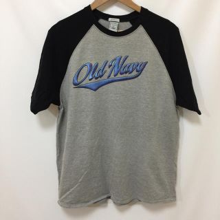 オールドネイビー(Old Navy)のOLD NAVY オールドネイビー ラグランTシャツ XL グレーx黒 US古着(Tシャツ/カットソー(半袖/袖なし))