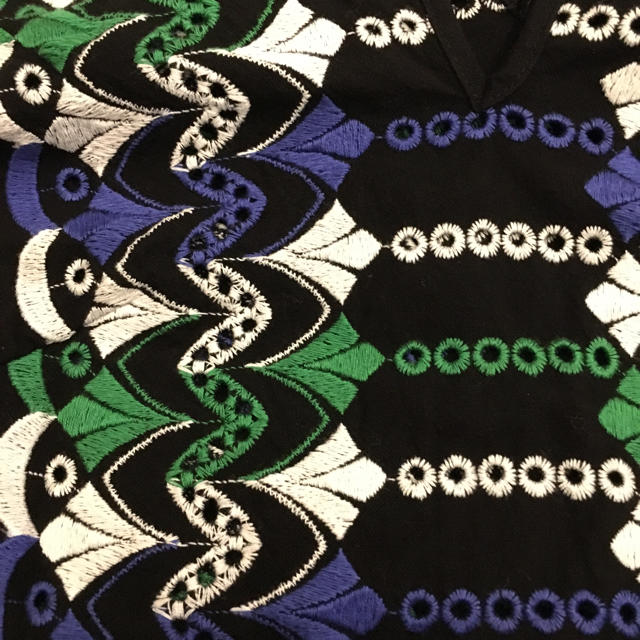 Adam et Rope'(アダムエロぺ)の値下げ❣️アダムエロペ★刺繍綿麻ワンピース黒36 レディースのワンピース(ロングワンピース/マキシワンピース)の商品写真