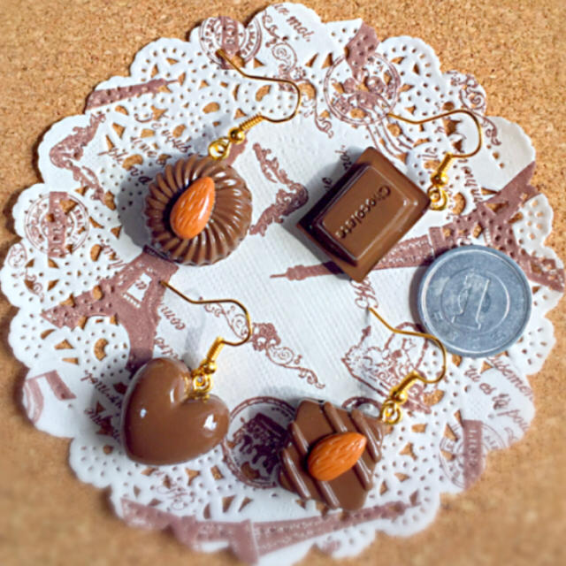 選べる！チョコレートピアス ハンドメイド ハンドメイドのアクセサリー(ピアス)の商品写真