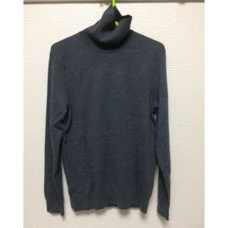 バナナリパブリック(Banana Republic)の【新品】バナナリパブリック　ウール100%タートルネックセーター　グレー　M(ニット/セーター)