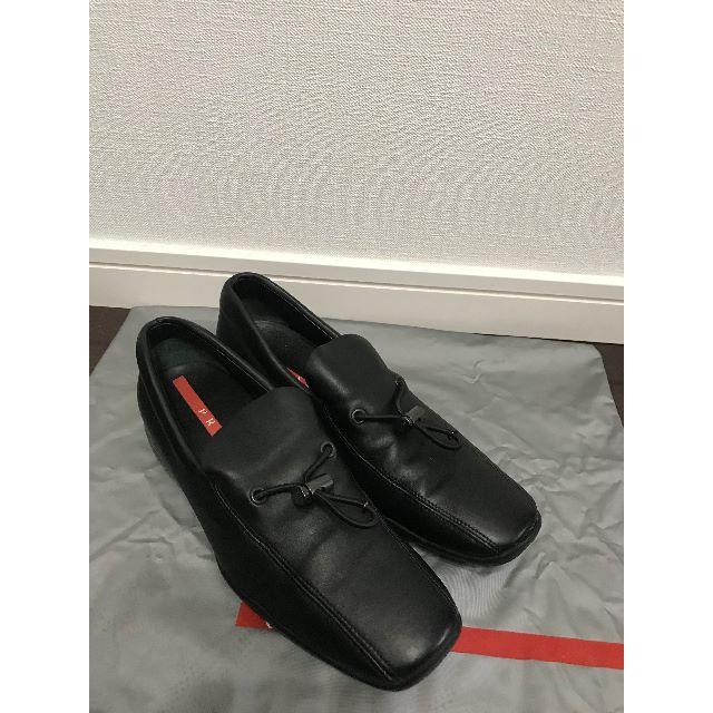 PRADA(プラダ)の●4.2万プラダスポーツ総カーフ革レザー刻印入りドローコード付シューズ細身美品↑ レディースの靴/シューズ(スニーカー)の商品写真