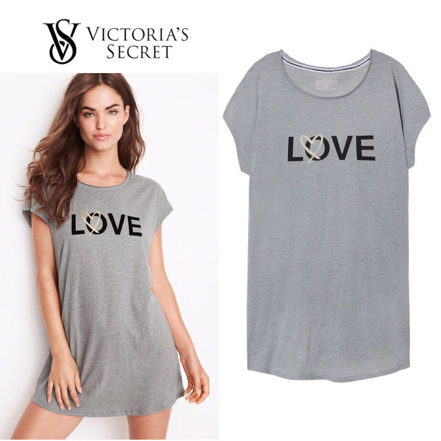 Victoria's Secret(ヴィクトリアズシークレット)のおしゃれ & 可愛い ★ VSルームウェア 半袖 ロン T ★ 新品✨ レディースのトップス(Tシャツ(半袖/袖なし))の商品写真